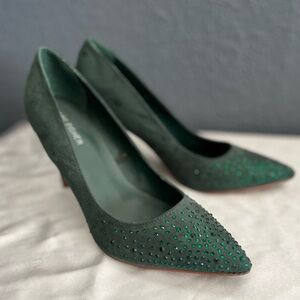 Marc Fisher Green Embellished Women's Heels Size 8-1/2